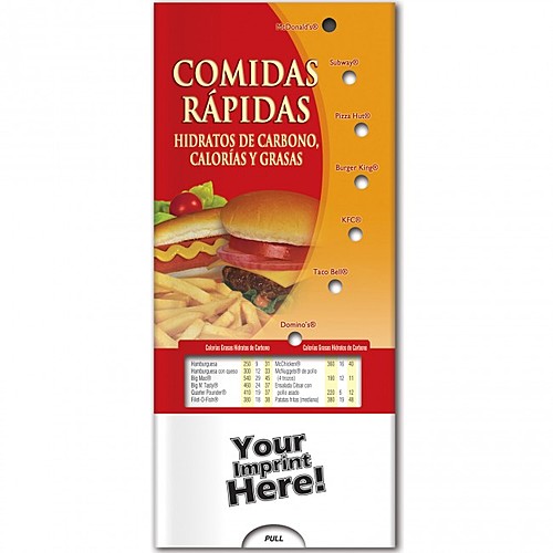 Photo of Pocket Slider   Fast Foods: Carbs, Calories, And Fat (Spanish)