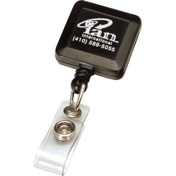 Black color option for Retractable Badge Reel Square Metal