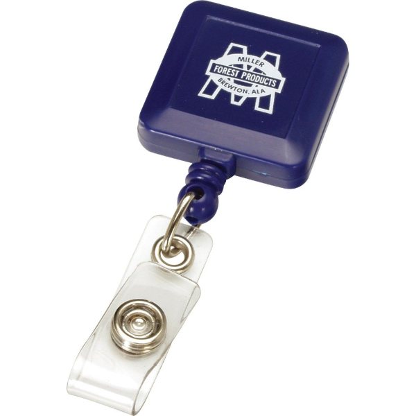 Trans Blue color option for Retractable Badge Reel Square Metal