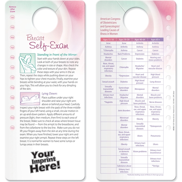 Multi color color option for Shower Card   Breast Self Exam