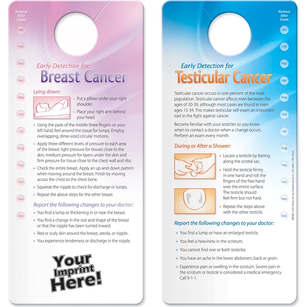 Multi color color option for Shower Card   Early Detection For Breast And Testicular Cancer