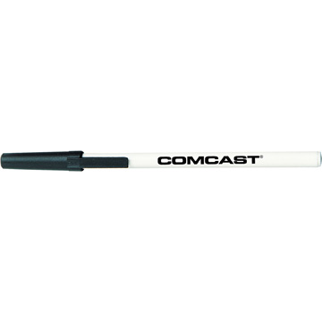 White Barrel/Black Cap color option for Stick Pen With Gold Tip