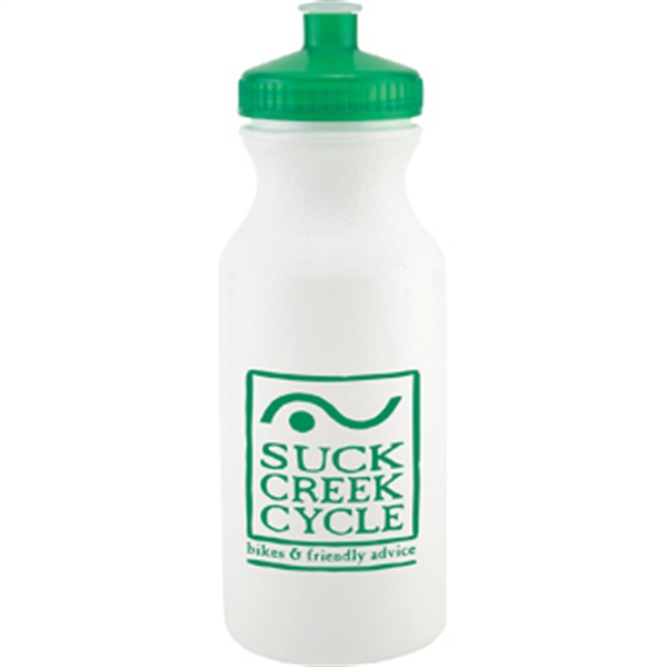 White-Translucent Green color option for 20 Oz Bike Bottle
