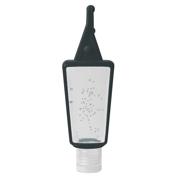 Clear/Black color option for 1 Oz. Hand Sanitizer In Silicone Holder