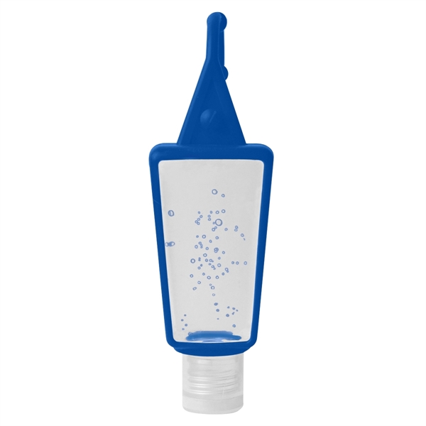 Clear/Blue color option for 1 Oz. Hand Sanitizer In Silicone Holder