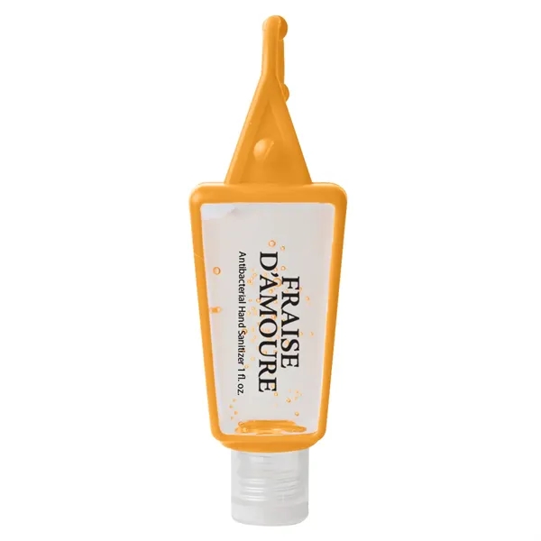 Clear/Orange color option for 1 Oz. Hand Sanitizer In Silicone Holder