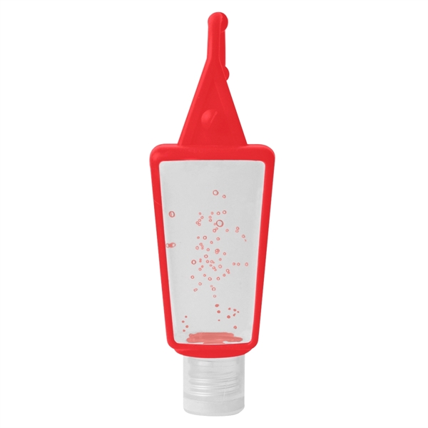 Clear/Red color option for 1 Oz. Hand Sanitizer In Silicone Holder
