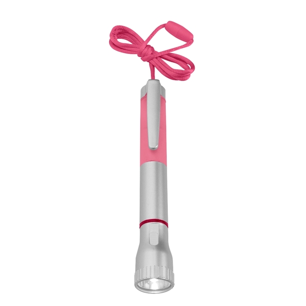 Silver/Pink color option for Flashlight With Light Up Pen
