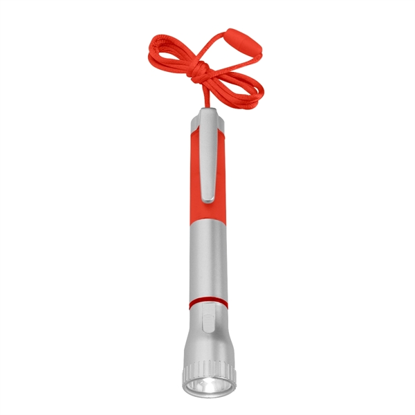 Silver/Red color option for Flashlight With Light Up Pen