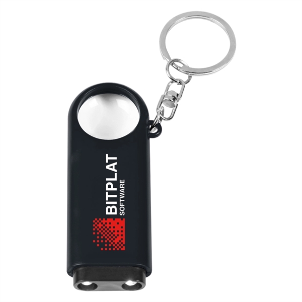 Black color option for Magnifier And Led Light Key Chain