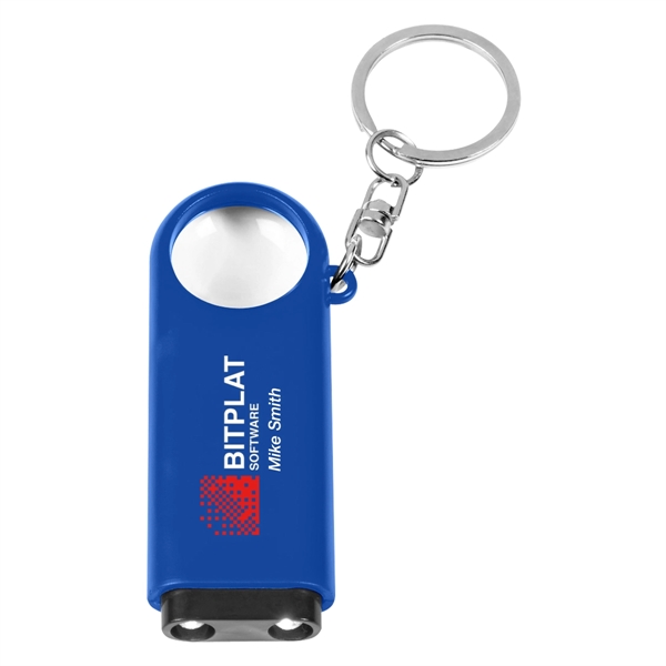 Blue color option for Magnifier And Led Light Key Chain