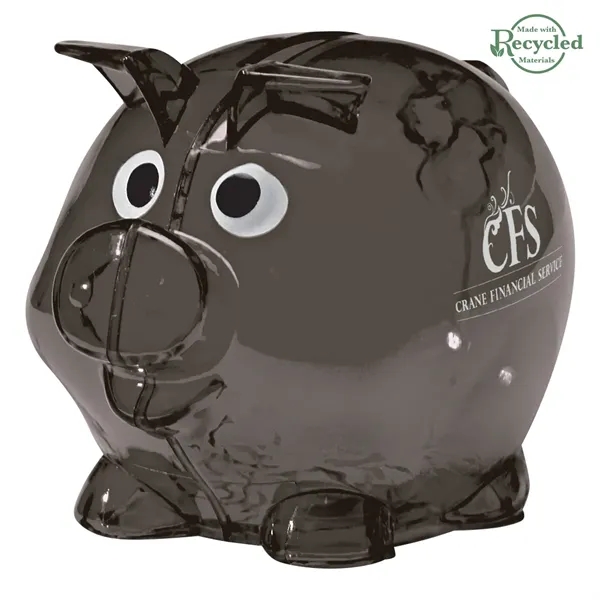 TRANSLUCENT CHARCOAL color option for Mini Plastic Piggy Bank