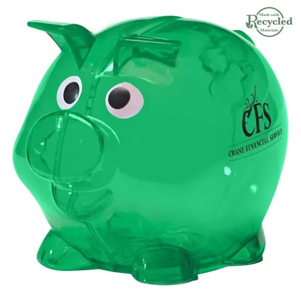 TRANSLUCENT GREEN color option for Mini Plastic Piggy Bank