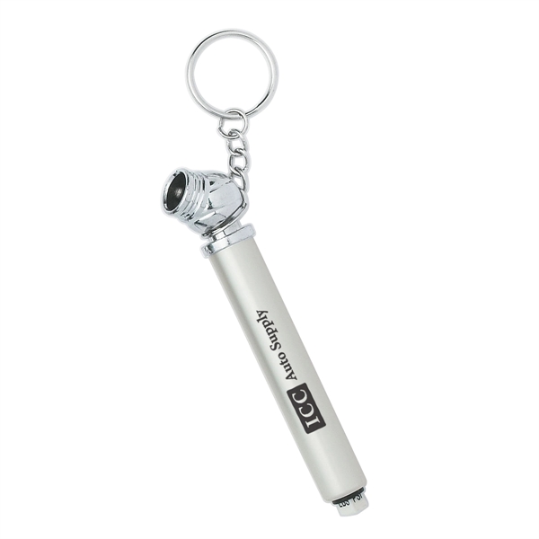 Metallic Silver color option for Mini Tire Gauge Key Chain