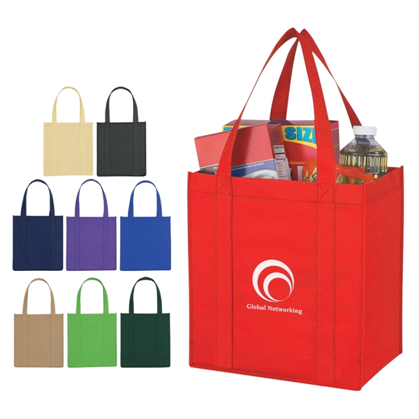 Red color option for Non Woven Avenue Shopper Tote Bag