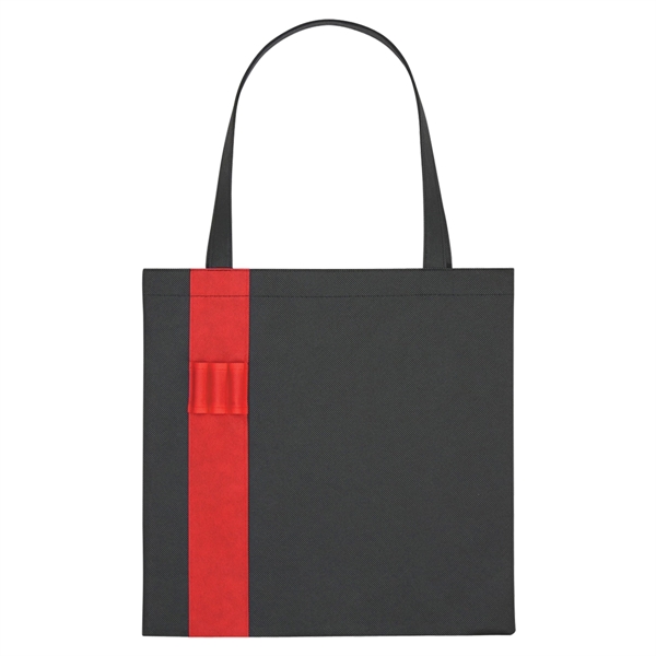 Black With Red color option for Non Woven Colony Tote