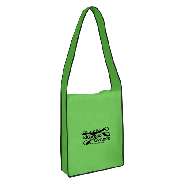 Lime color option for Non Woven Messenger Tote With Hook And Loop Closure