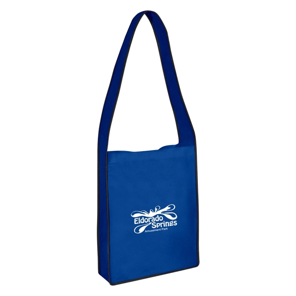 Royal Blue color option for Non Woven Messenger Tote With Hook And Loop Closure
