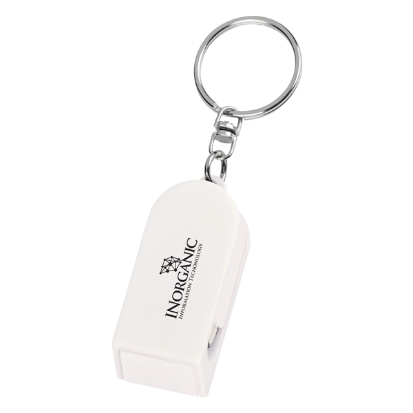 White color option for Phone Stand And Screen Cleaner Combo Key Chain