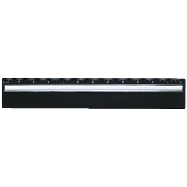 Black color option for Plastic 12" Ruler With Magnifying Glass