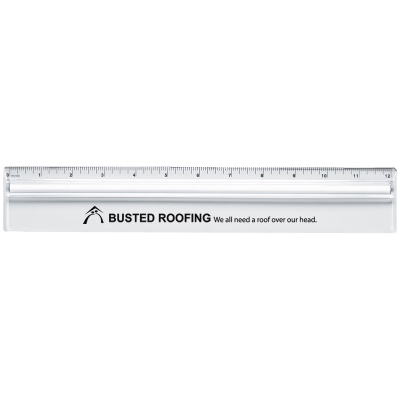 Clear color option for Plastic 12" Ruler With Magnifying Glass