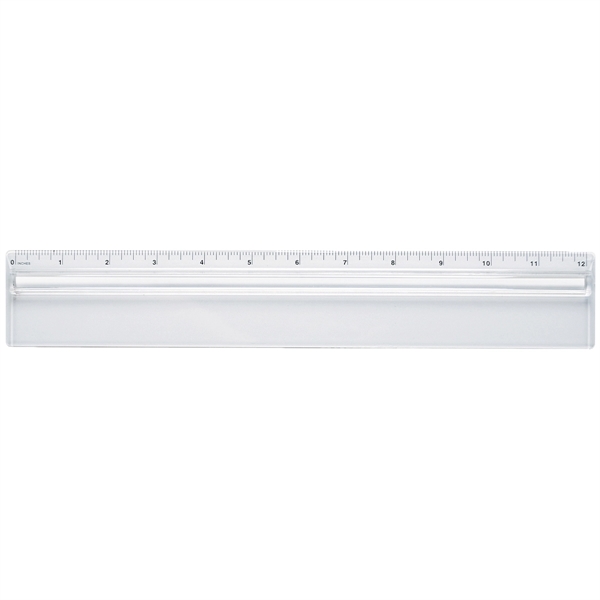 White color option for Plastic 12" Ruler With Magnifying Glass