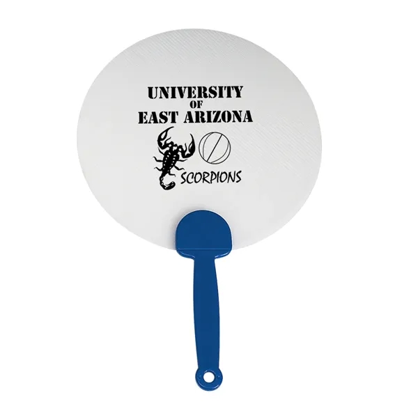 Clear/Royal color option for Plastic Hand Fan