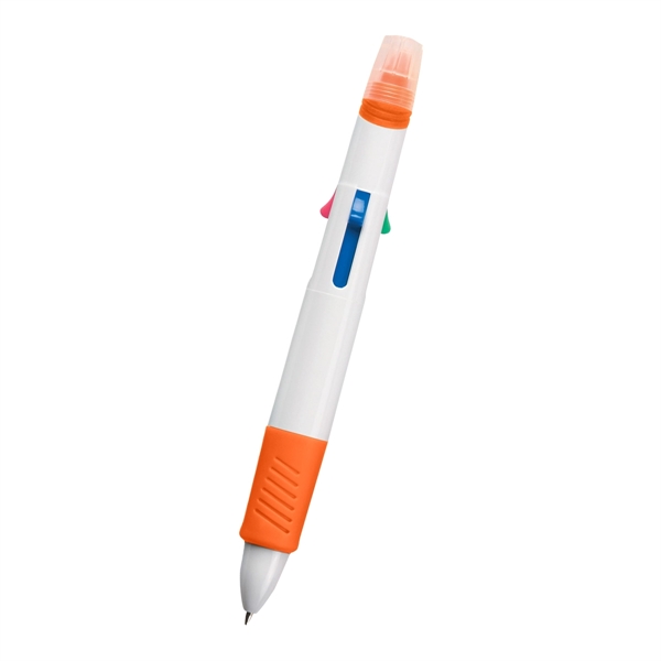 White With Orange color option for Quatro Pen With Highlighter