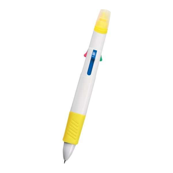 White With Yellow color option for Quatro Pen With Highlighter