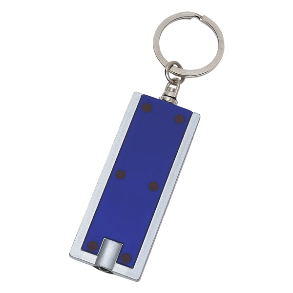 Blue/Silver color option for Rectangular Led Key Chain
