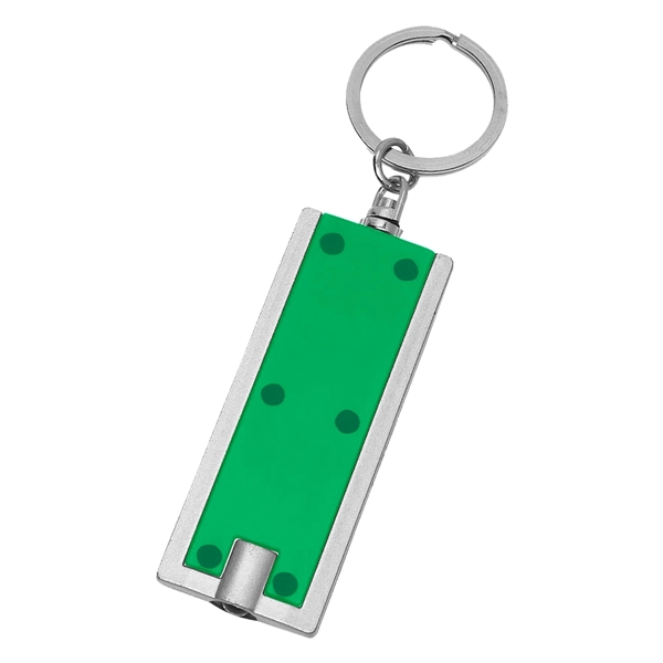 Green/Silver color option for Rectangular Led Key Chain