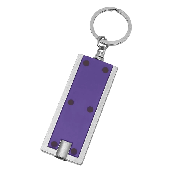 Purple/Silver color option for Rectangular Led Key Chain