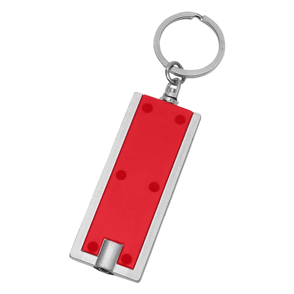 Red/Silver color option for Rectangular Led Key Chain
