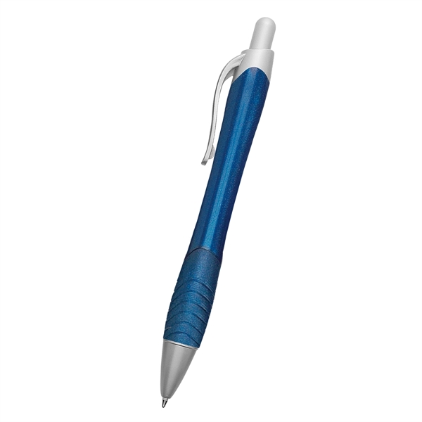 Metallic Blue color option for Rio Ballpoint Pen With Contoured Rubber Grip