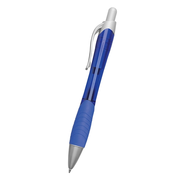 Translucent Blue color option for Rio Ballpoint Pen With Contoured Rubber Grip