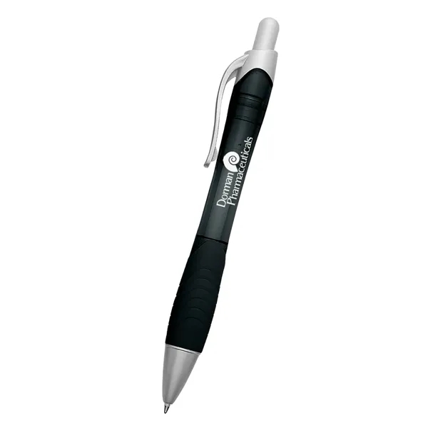 Translucent Charcoal/Translucent Black color option for Rio Ballpoint Pen With Contoured Rubber Grip