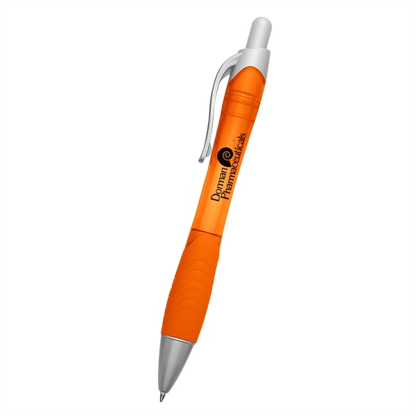 Translucent Orange color option for Rio Ballpoint Pen With Contoured Rubber Grip