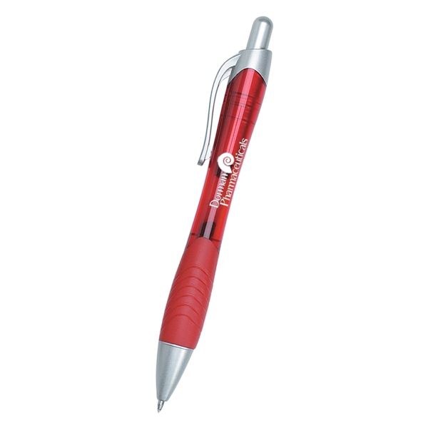 Translucent Red color option for Rio Gel Pen With Contoured Rubber Grip