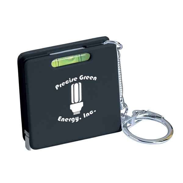 BLACK color option for Square Level Tape Measure Key Tag