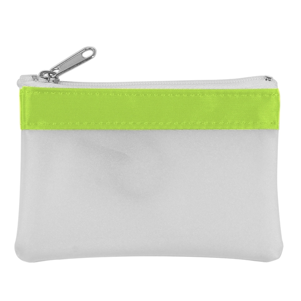 Frost/White & Lime color option for Zippered Coin Pouch