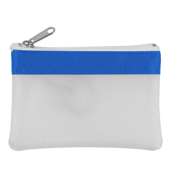 Frost/White & Royal color option for Zippered Coin Pouch