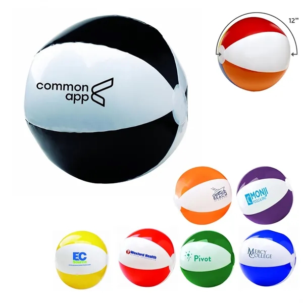 Red-White color option for 12" Two Tone Beach Ball
