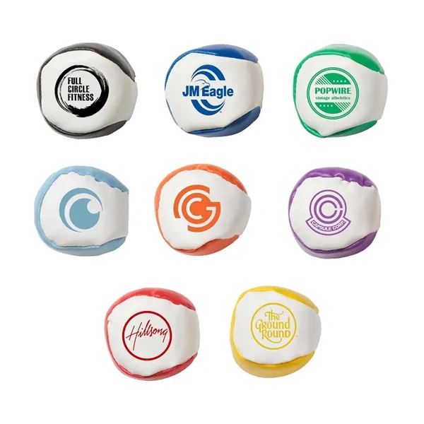 White-Purple color option for 2" Hackey Sack Kick Ball