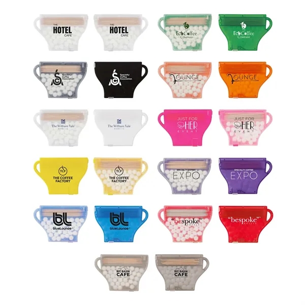 Clear-Solid Black color option for Coffee Cup Mints & Picks