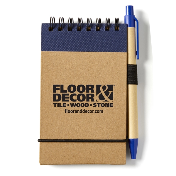 Blue-Kraft Brown color option for Eco Mini Jotter & Pen
