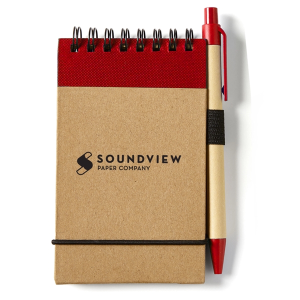 Red-Kraft Brown color option for Eco Mini Jotter & Pen