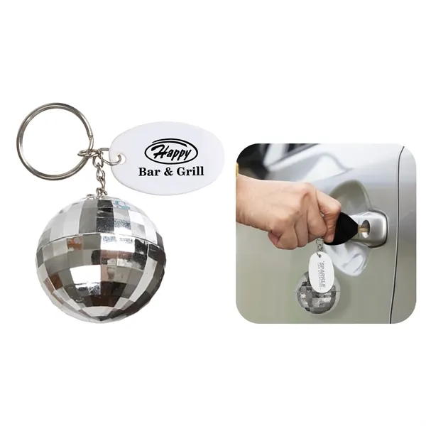 Gray-White color option for Disco Ball Keychain