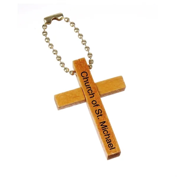 Wood color option for Wooden Cross Keychain