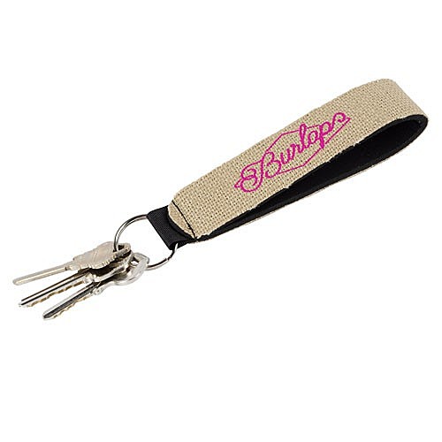Photo of Burlap Neoprene Wrist Strap Key Holder