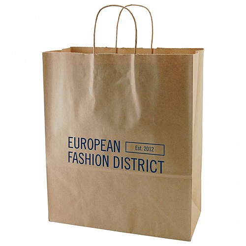Photo of 50% Recycled Natural Kraft Shopping Bags   13" X 15.75"
